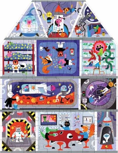 Diversión espacial con forma de casa