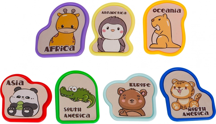 Descubrimiento de continentes con animales
