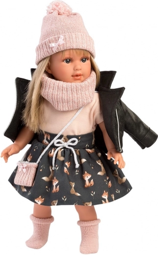 Conjunto con zorros y chaqueta de polipiel con estilo