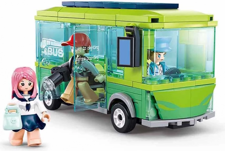 Detalle del autobús de transporte
