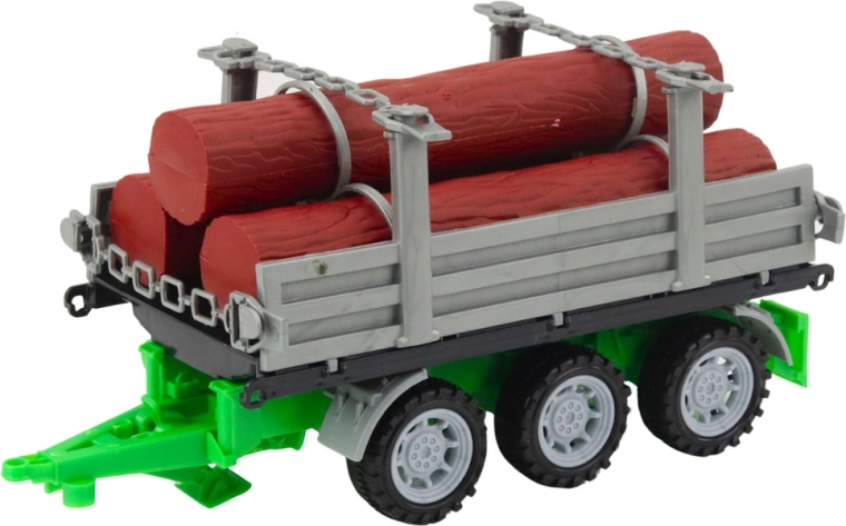 Remolque para madera con troncos en el paquete