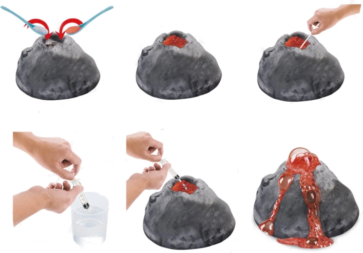 Erupción propia: experimento seguro e impactante