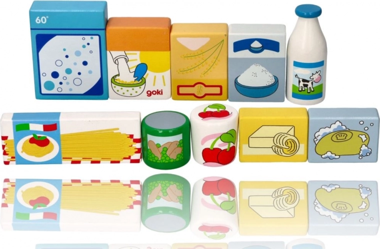 Set de alimentos de madera realista