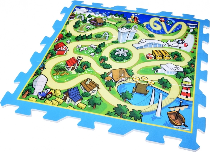 Ciudad llena de carreteras para cochecitos