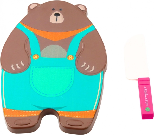 Linda tabla con forma de osito y cuchillo infantil
