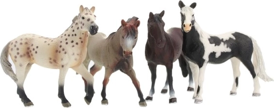 Juego de cuatro caballos en varios colores