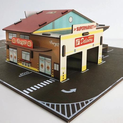 Entorno urbano realista para cochecitos