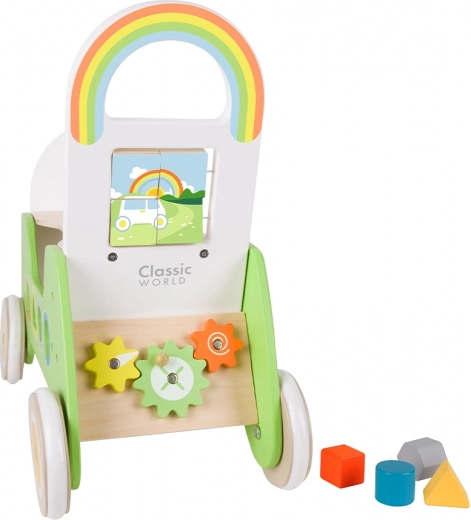 Estructura de madera estable con bordes redondeados