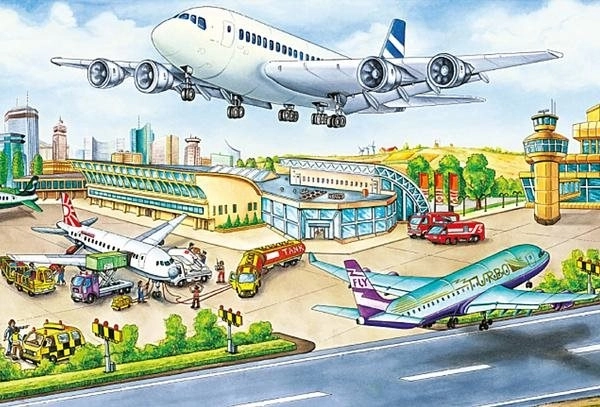 Aeropuerto lleno de acción
