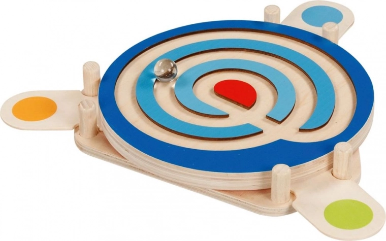 Laberinto circular de colores para divertirse y aprender