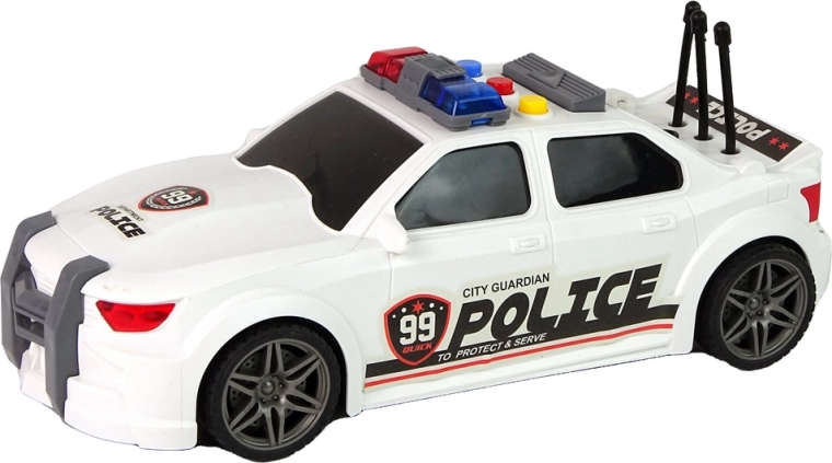 Sonido del motor y sirena policial