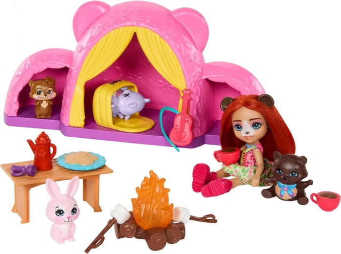 Tienda mágica con motivo de osito para historias de campamento
