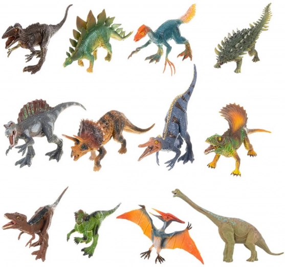 Figuras realistas de dinosaurios y naturaleza