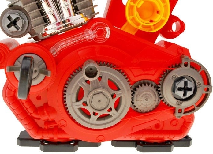 Engranajes visibles, luz y sonido