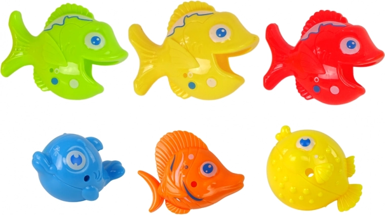 Peces de colores y cocodrilo