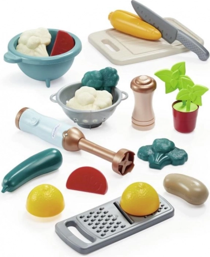 Juego completo de utensilios e ingredientes