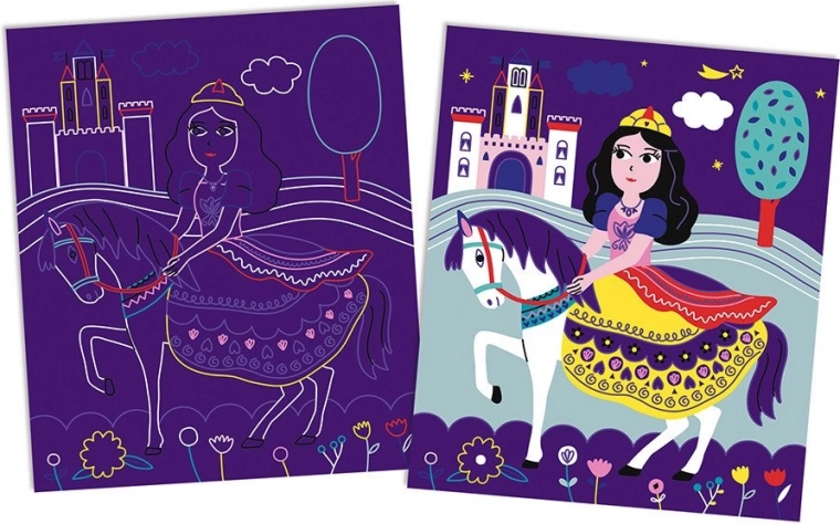 Al rascar se revelan colores y detalles dorados