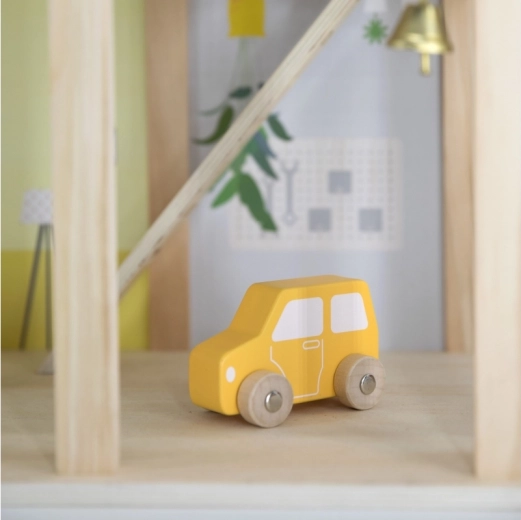 Garaje con cochecito y accesorios