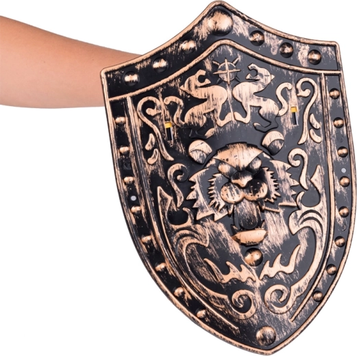 Valiente combate con espada y escudo