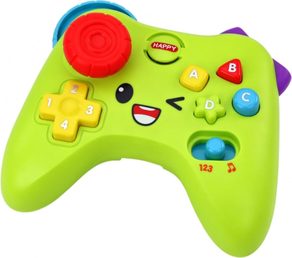 Botones de colores, joystick y efectos de luz