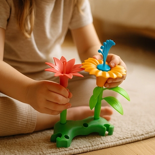 Construcción creativa de flores