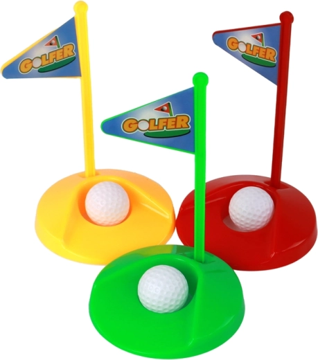 Hoyos de colores con banderines