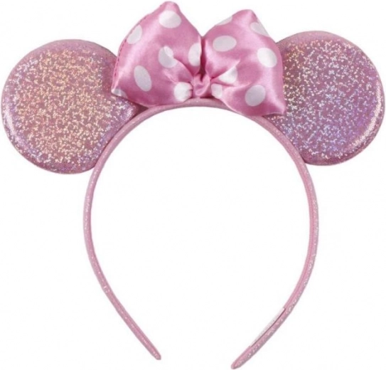 Diadema con orejas y lazo de lunares