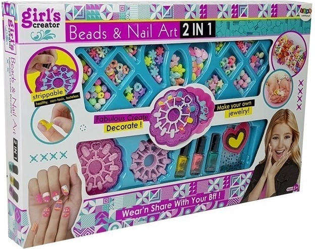 Cuentas de colores y diseños para uñas