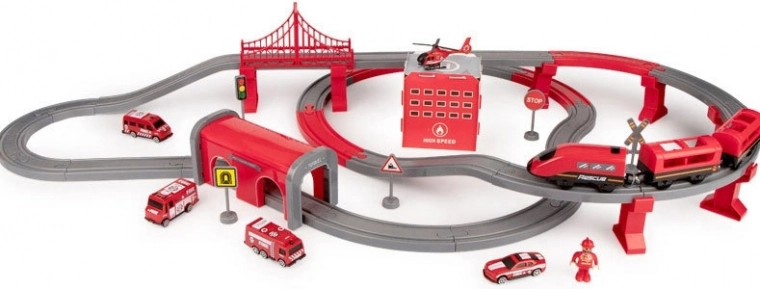 Locomotora eléctrica y vía larga