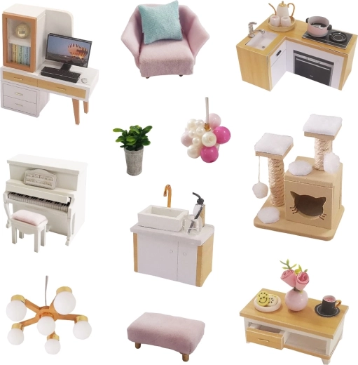 Completo conjunto de muebles y decoraciones