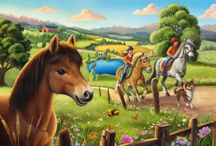 Paseo mágico por el paisaje rural