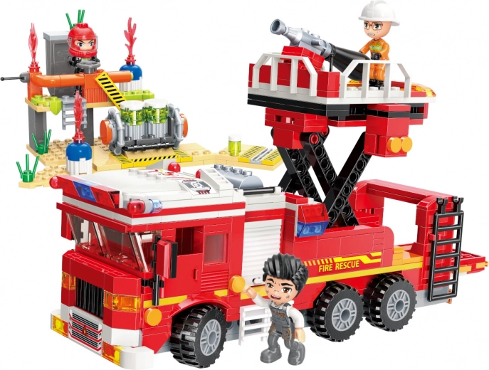 Plataforma elevable en el vehículo de bomberos
