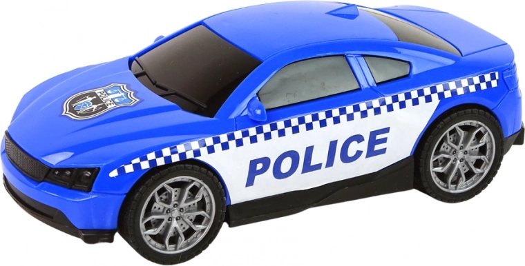 Coche de policía rápido con neumáticos de goma