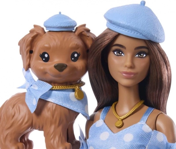 Conjunto a juego de la muñeca y el perrito