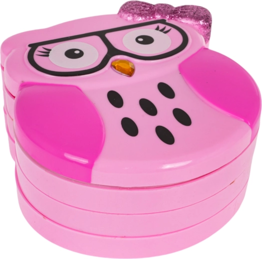 Diseño lúdico de búho rosa