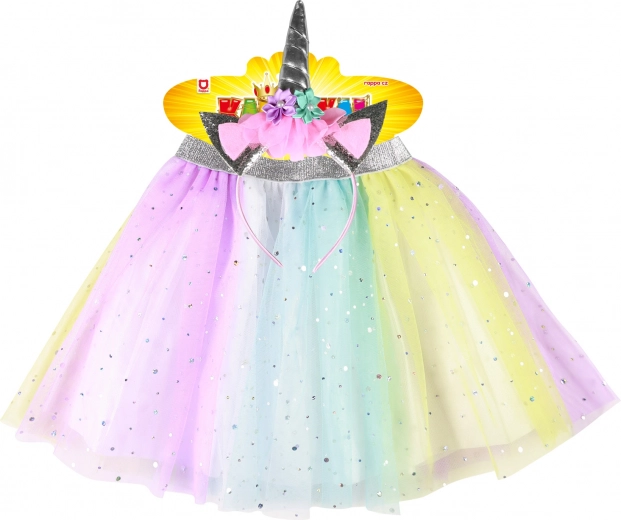 Falda tutu arcoíris mágica
