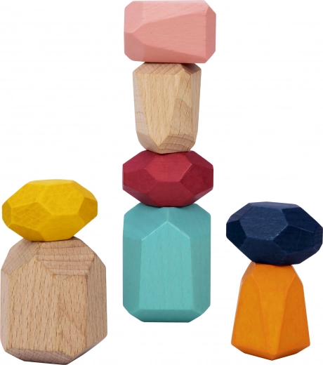 Piedras de equilibrio de madera para la creatividad y la motricidad