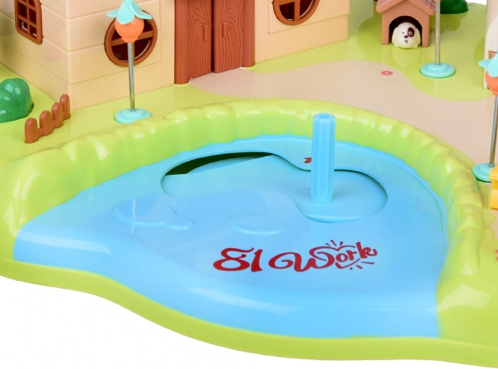 Movimiento magnético de las figuritas sobre el estanque