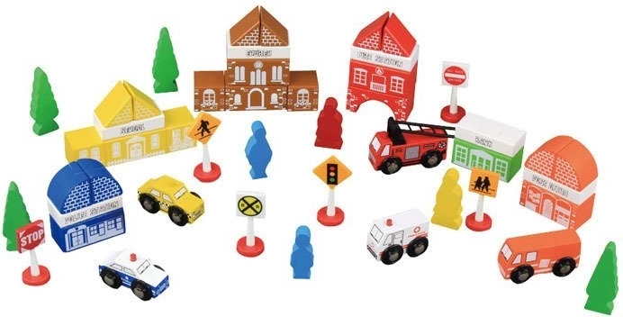 Colorida ciudad para montar