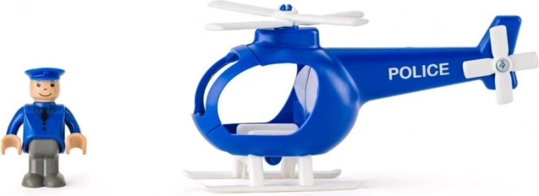 Helicóptero policial con helipuerto