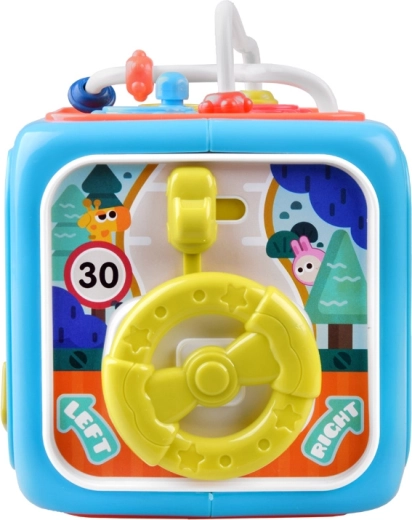 Encajable de formas, reloj y volante
