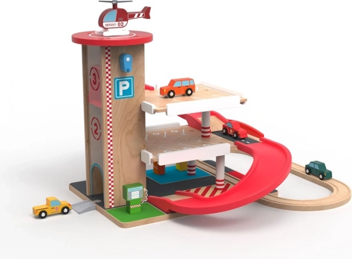 Surtiadores de combustible y estación eléctrica con vías