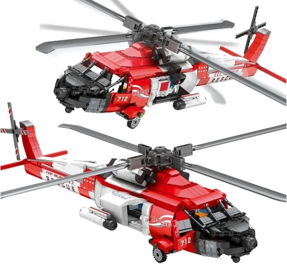 Aspecto auténtico del helicóptero de rescate