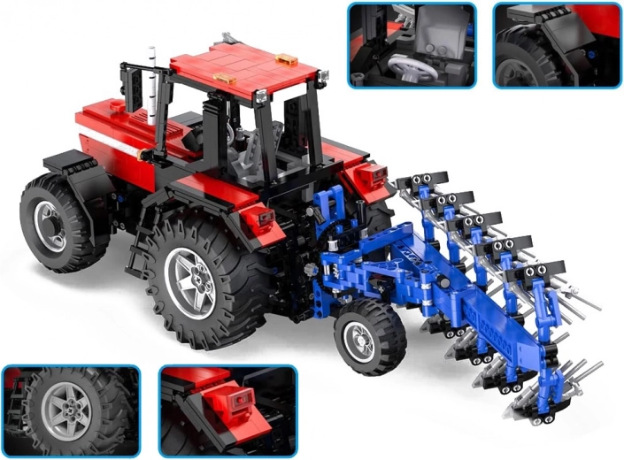 Tractor realista con arado funcional