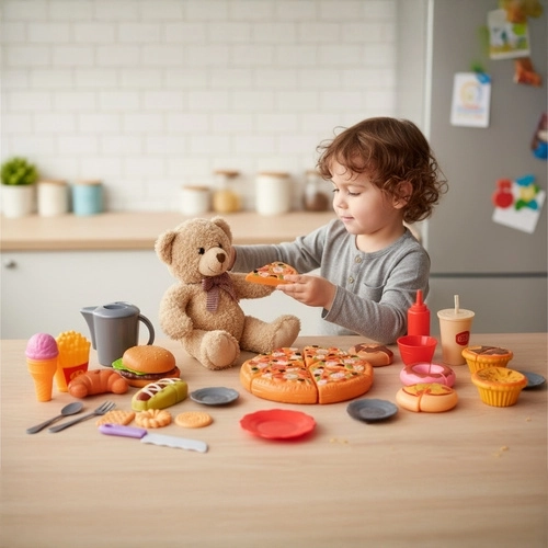 Juego de roles creativo en la cocinita infantil