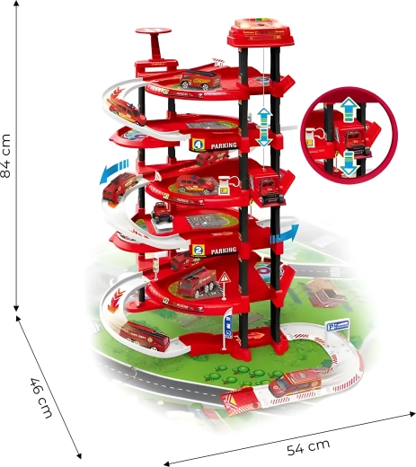 Cinco pisos de diversión y barandillas de seguridad