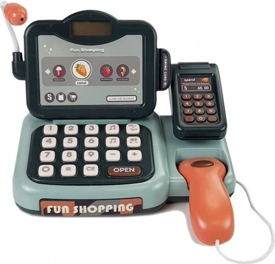 Juego de tienda real con escáner y terminal