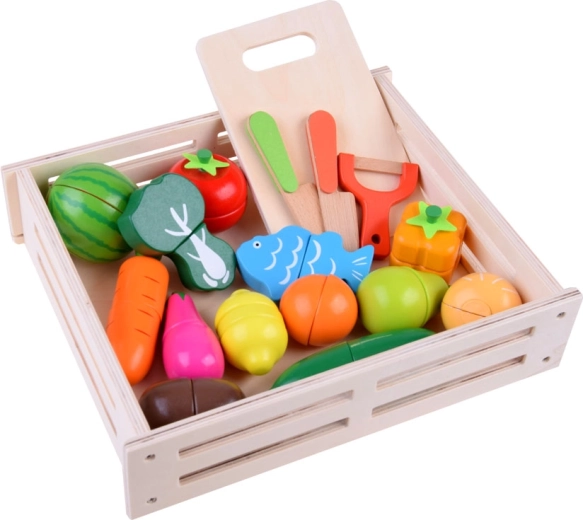 Juego realista con alimentos magnéticos