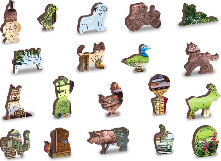 Piezas con formas únicas con motivos de animales y objetos