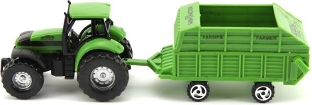 Tractor verde con remolque realista